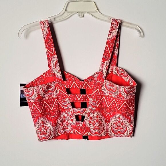 NWT Free People M 8 Bustier Corset Crop Cut Out Top Tank Boho Sexy Coquette - Picture 8 of 14